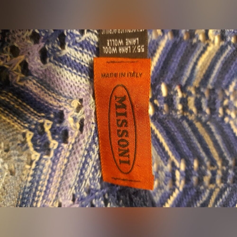 Missoni - Aztec Wave Zig Zag Long Fringe Scarf - Picture 7 of 7